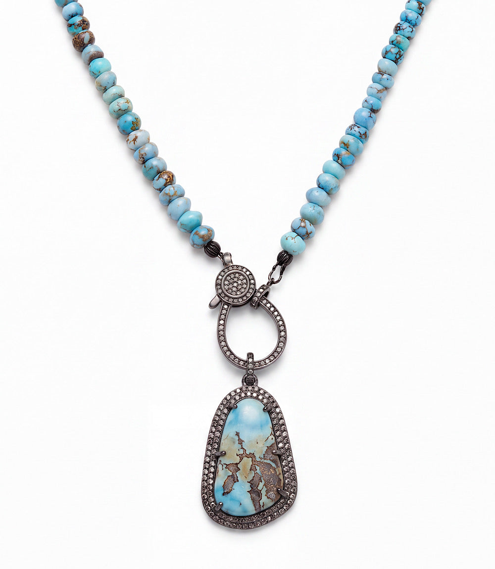Golden Hill Crystal Pendant Beaded Necklace