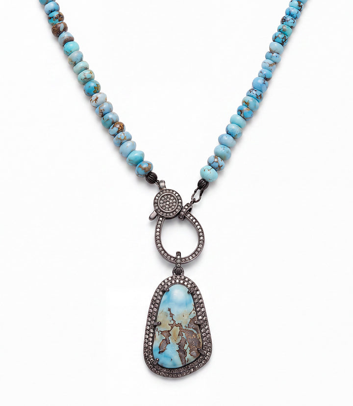 Golden Hill Crystal Pendant Beaded Necklace