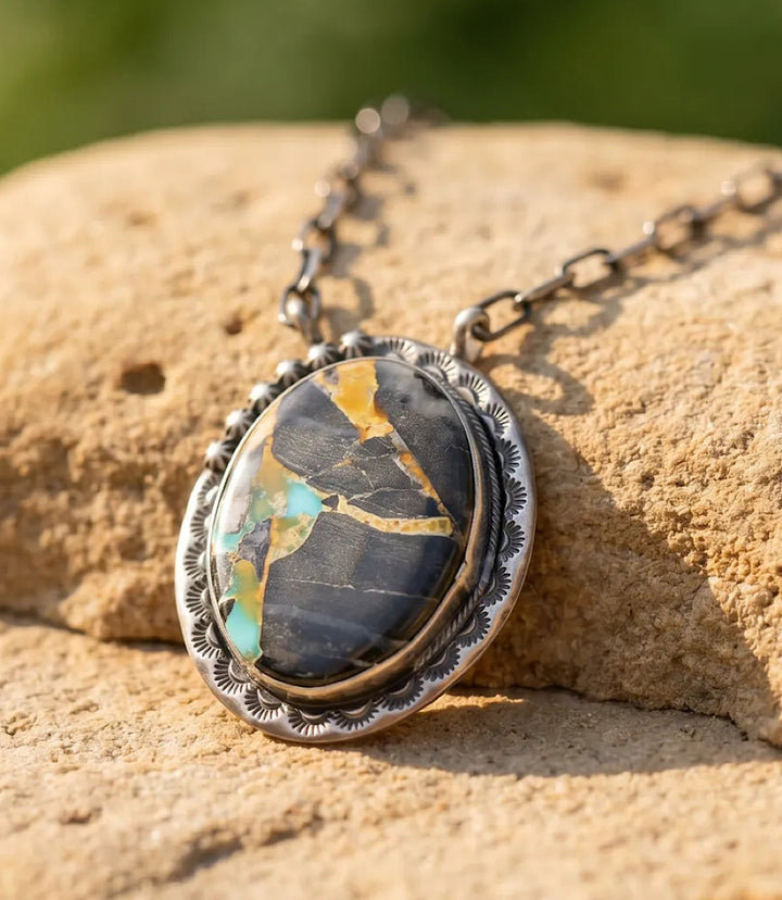 Blackjack Turquoise Pendant Necklace
