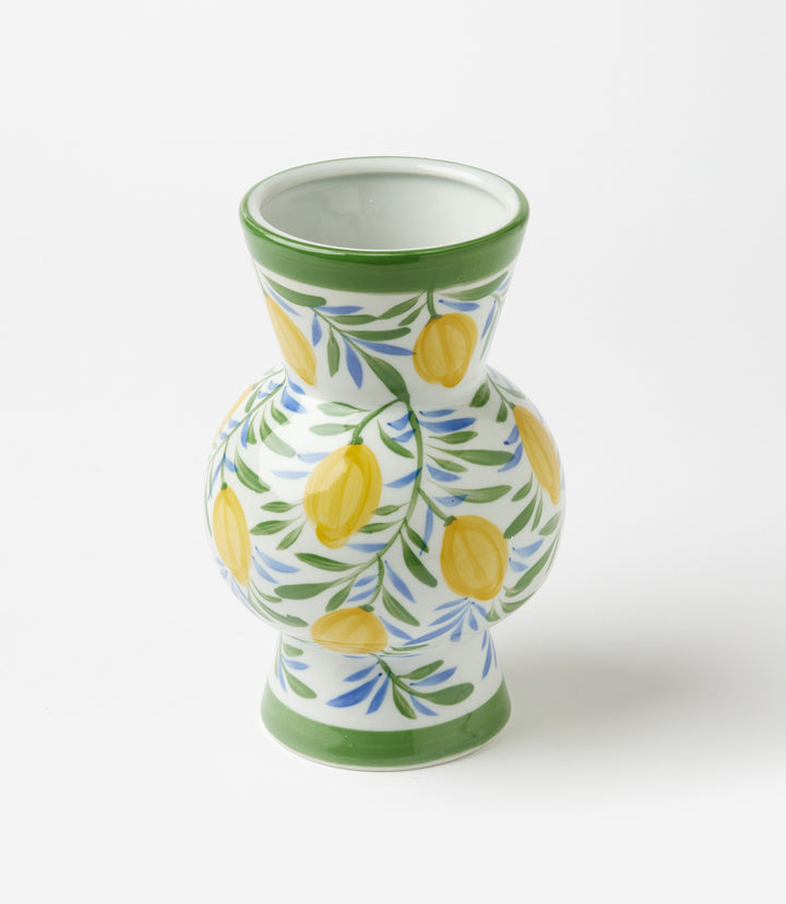 Hand-Painted Small Lemon Vase