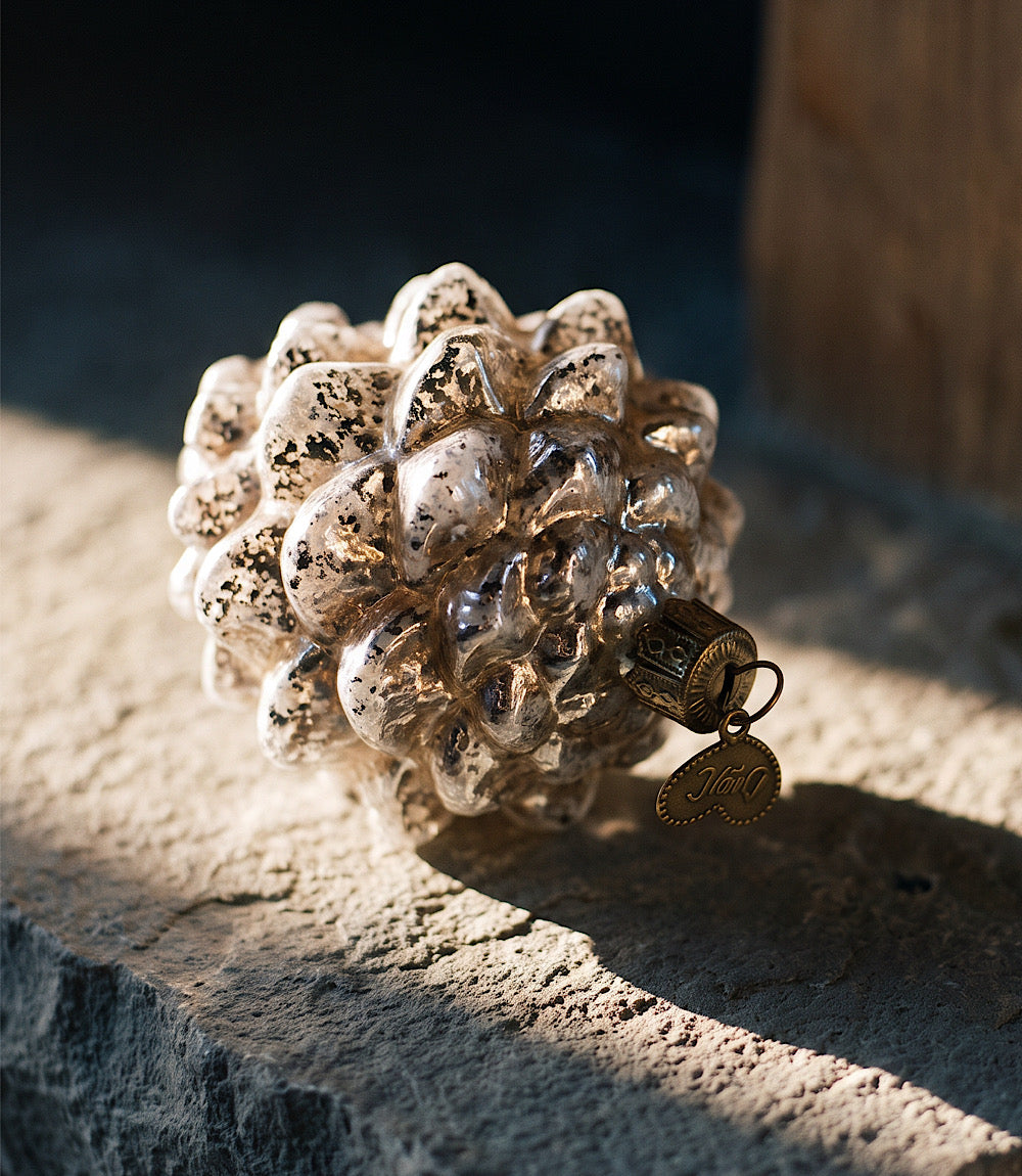 Vintage Pine Cone Glass Ornament