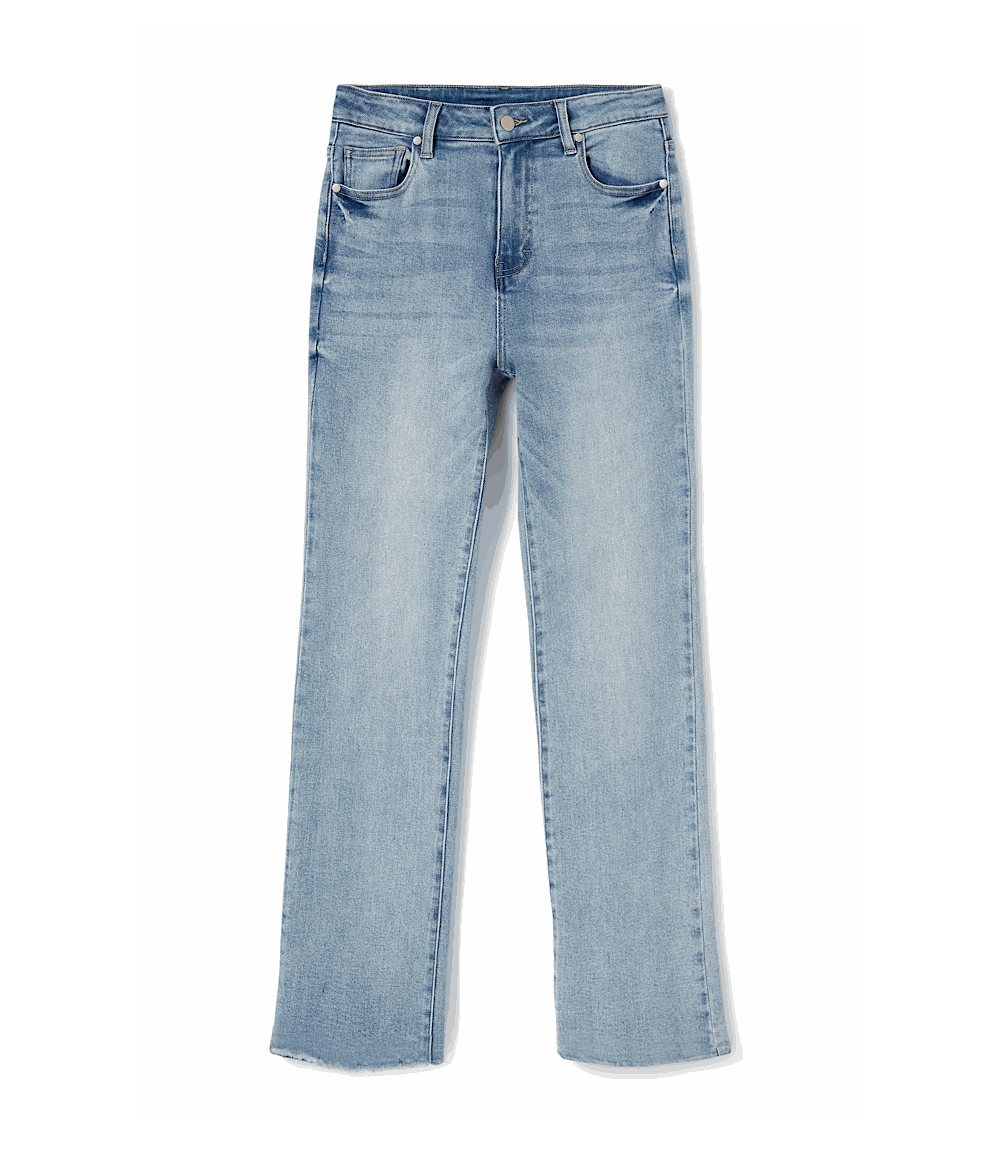 Raw Hem Straight Jeans