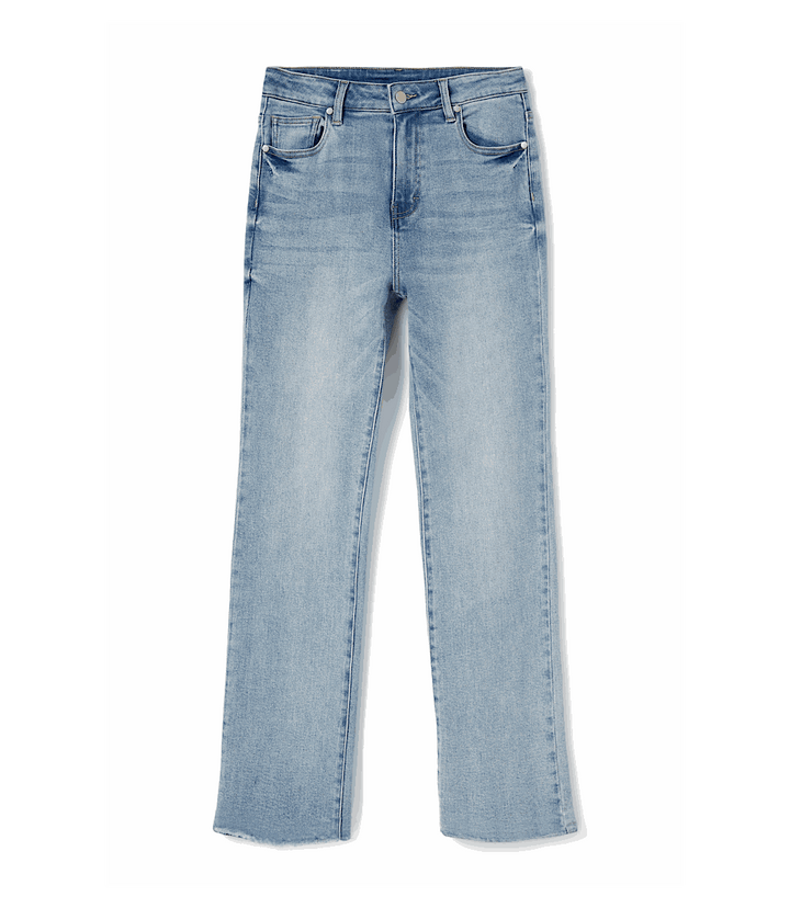 Raw Hem Straight Jeans