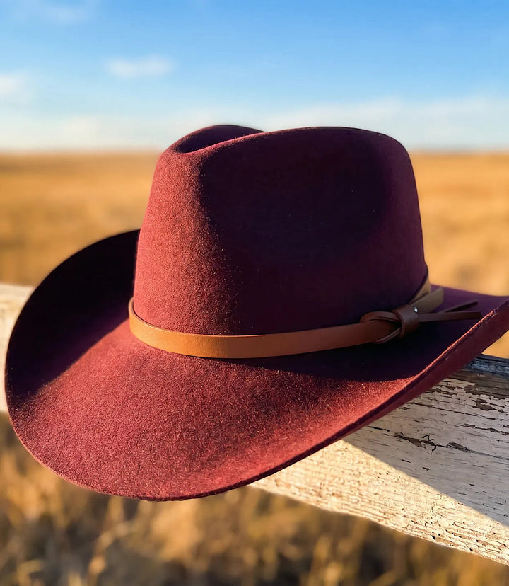 Wool Cowboy Hat With Leather Belt