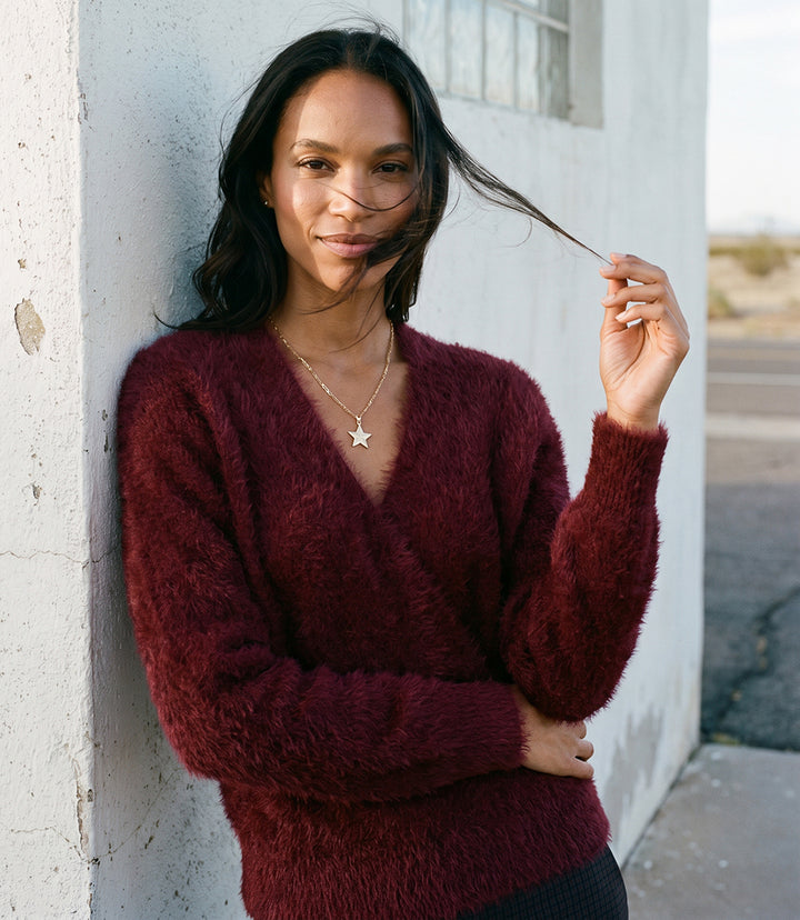 Eyelash Wrap Sweater