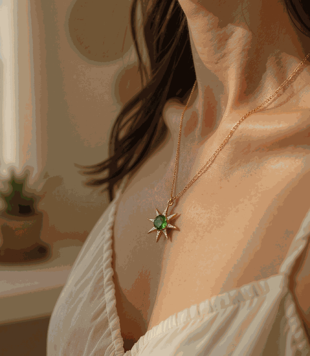 Cabochon Sun Necklace