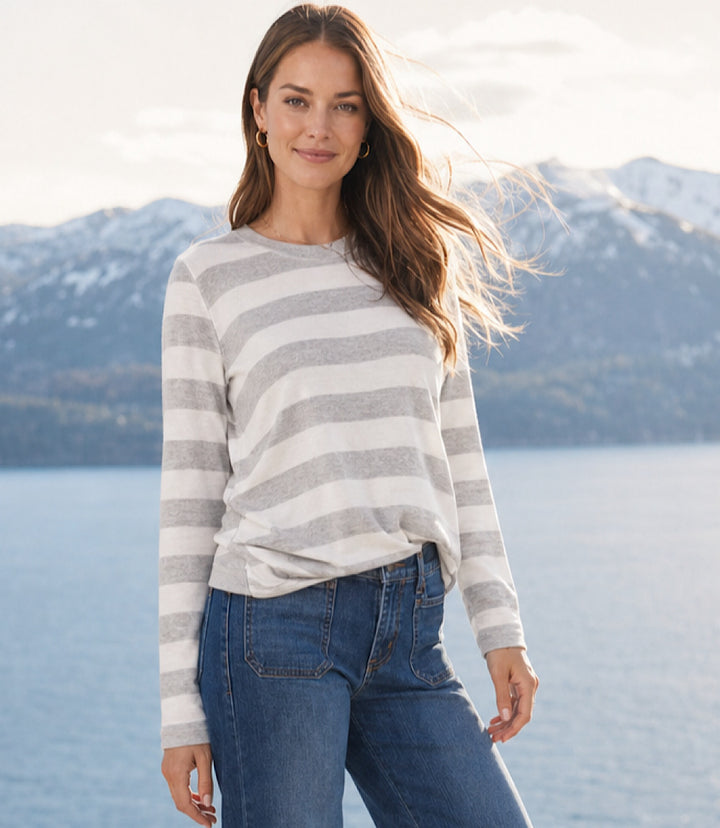 Long Sleeve Drape Front Top