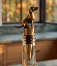 Bronze Dog Bottle Stopper