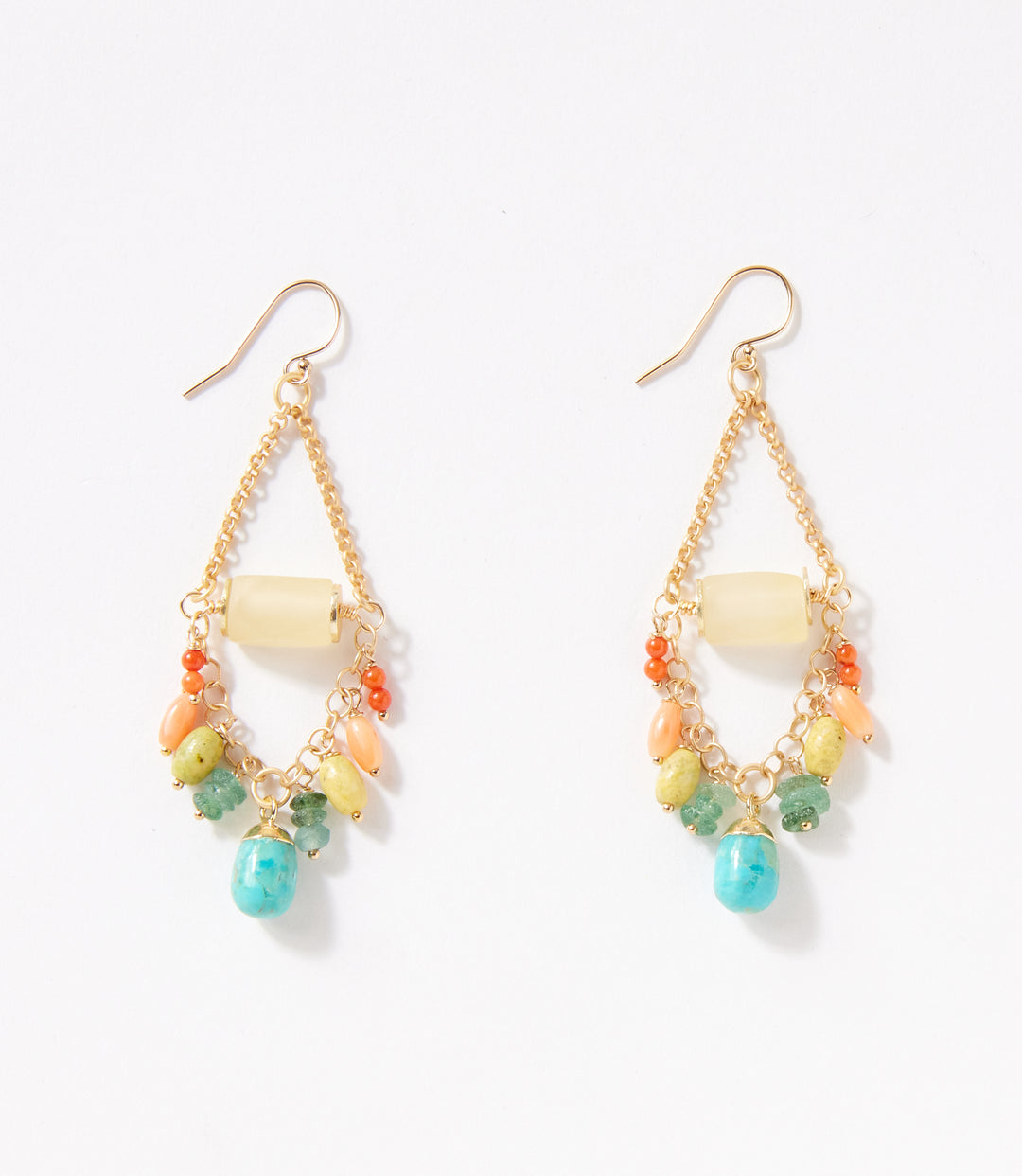 Turquoise Charm Cluster Earrings