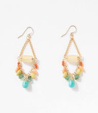 Turquoise Charm Cluster Earrings featuring Calcite, Roman Glass, and Gold-filled accents