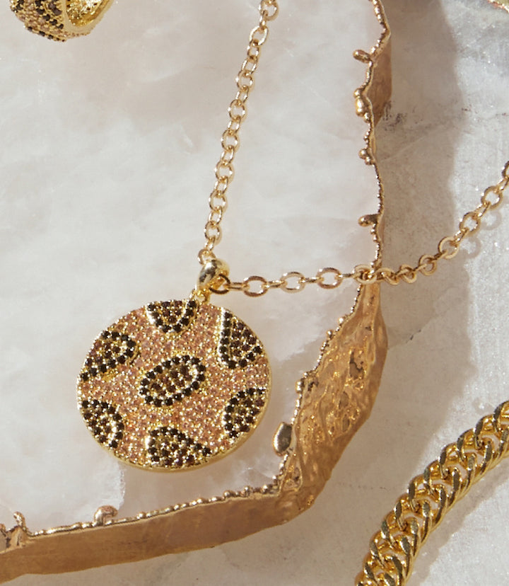 Leopard Crystal Necklace