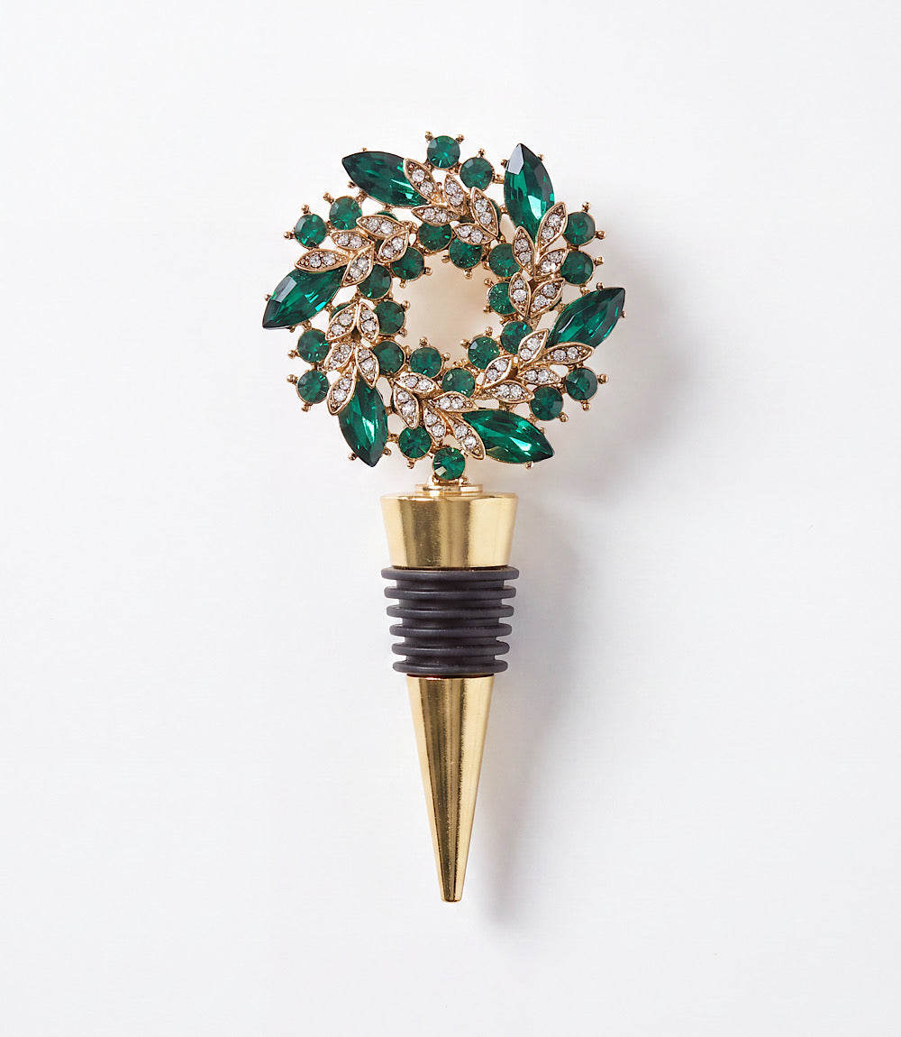 Jeweled Wreath Bottle Stopper
