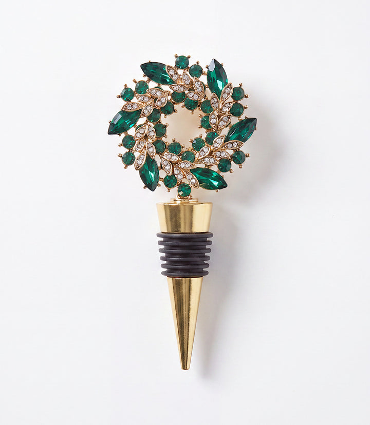 Jeweled Wreath Bottle Stopper