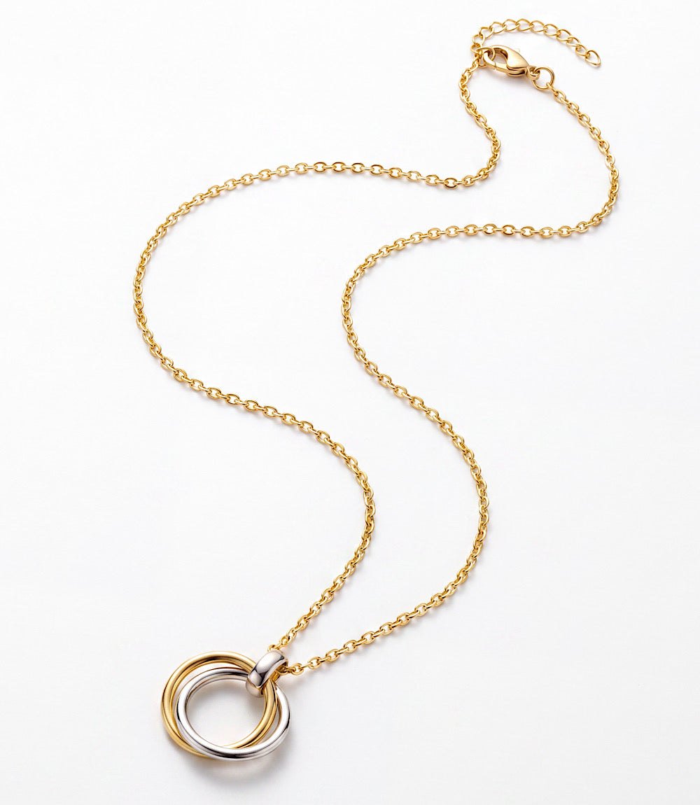 Mixed Metal Hoop Necklace