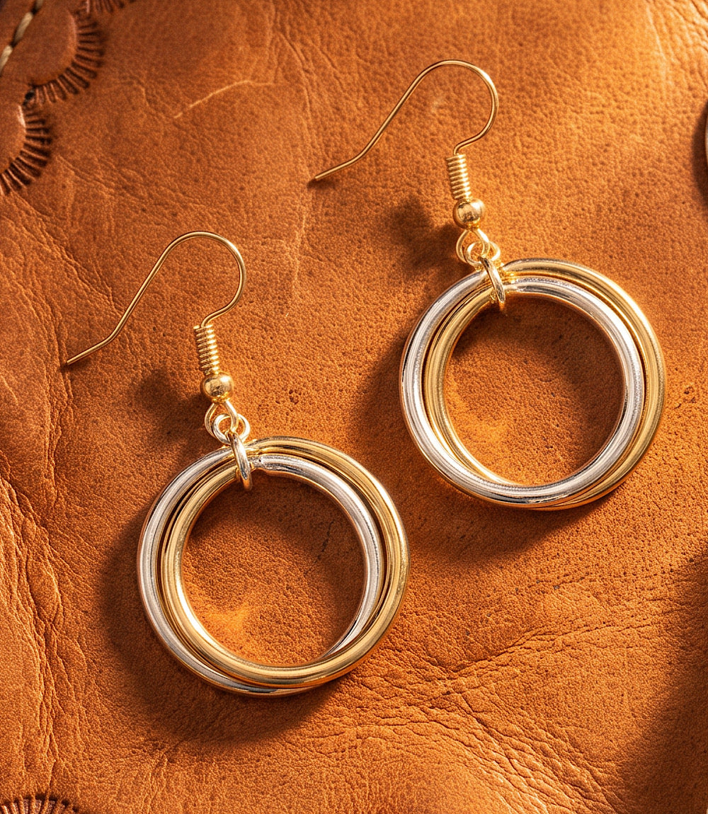 Mixed Metal Hoop Earrings