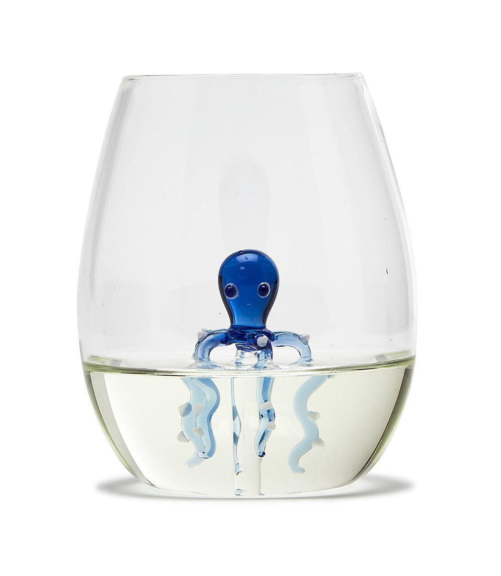 Octopus Stemless Wine Glass