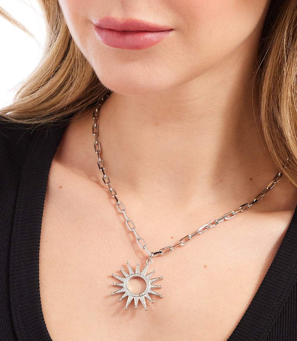 Pavé Sunburst Necklace