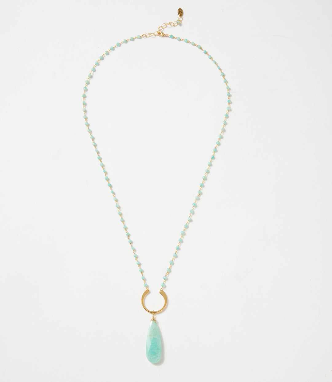 Amazonite Teardrop Beaded Necklace