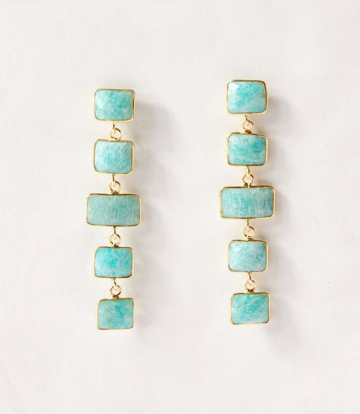 Five Drop Gemstone Earrings