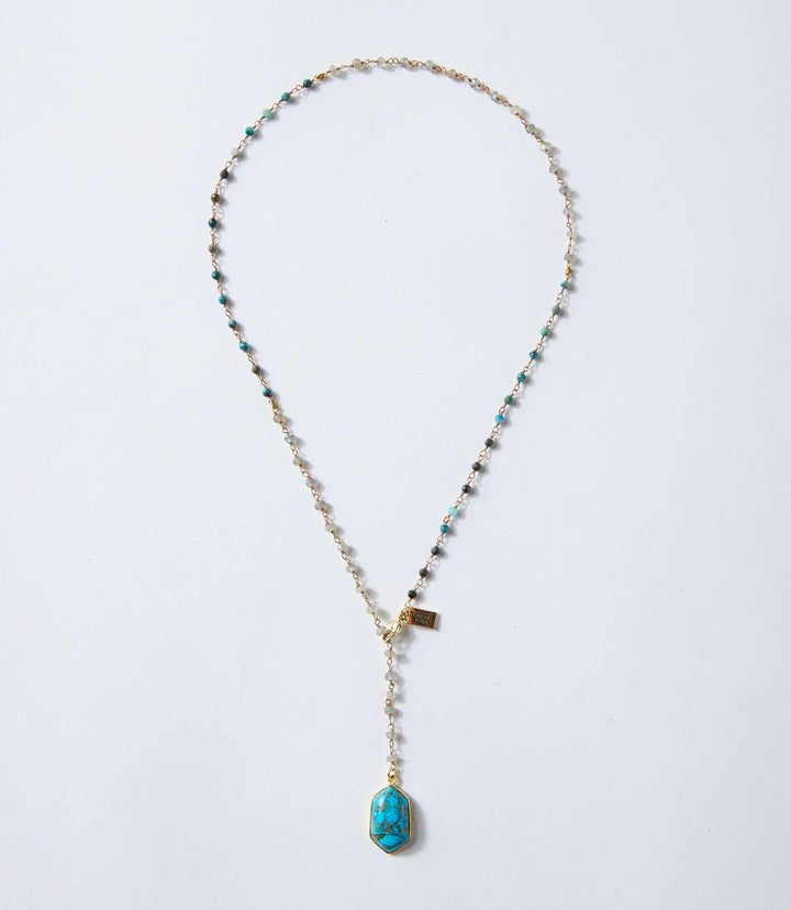 Beaded Turquoise Pendant Necklace