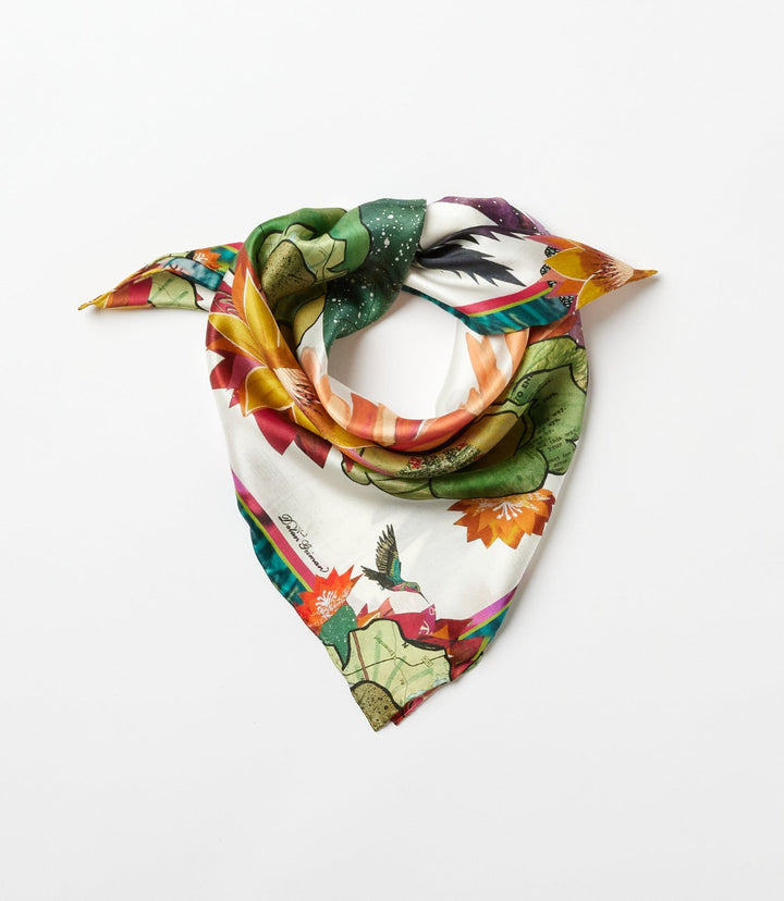 Cactus Blooms Silk Scarf