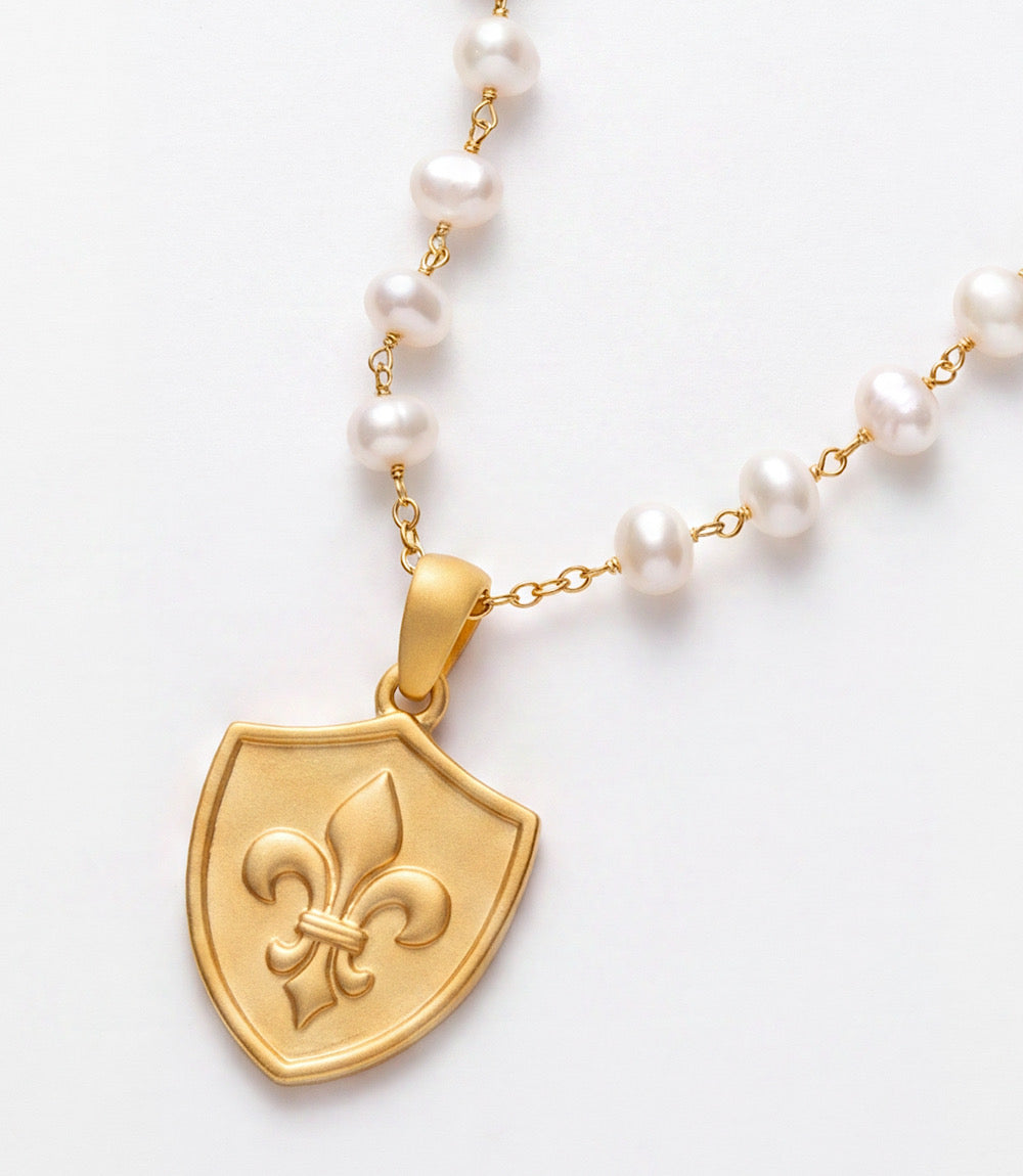 Fleur De Lis Pearl Necklace