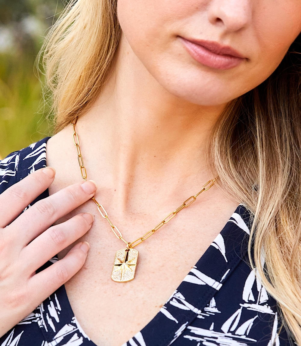 Pavé Star Tag Necklace