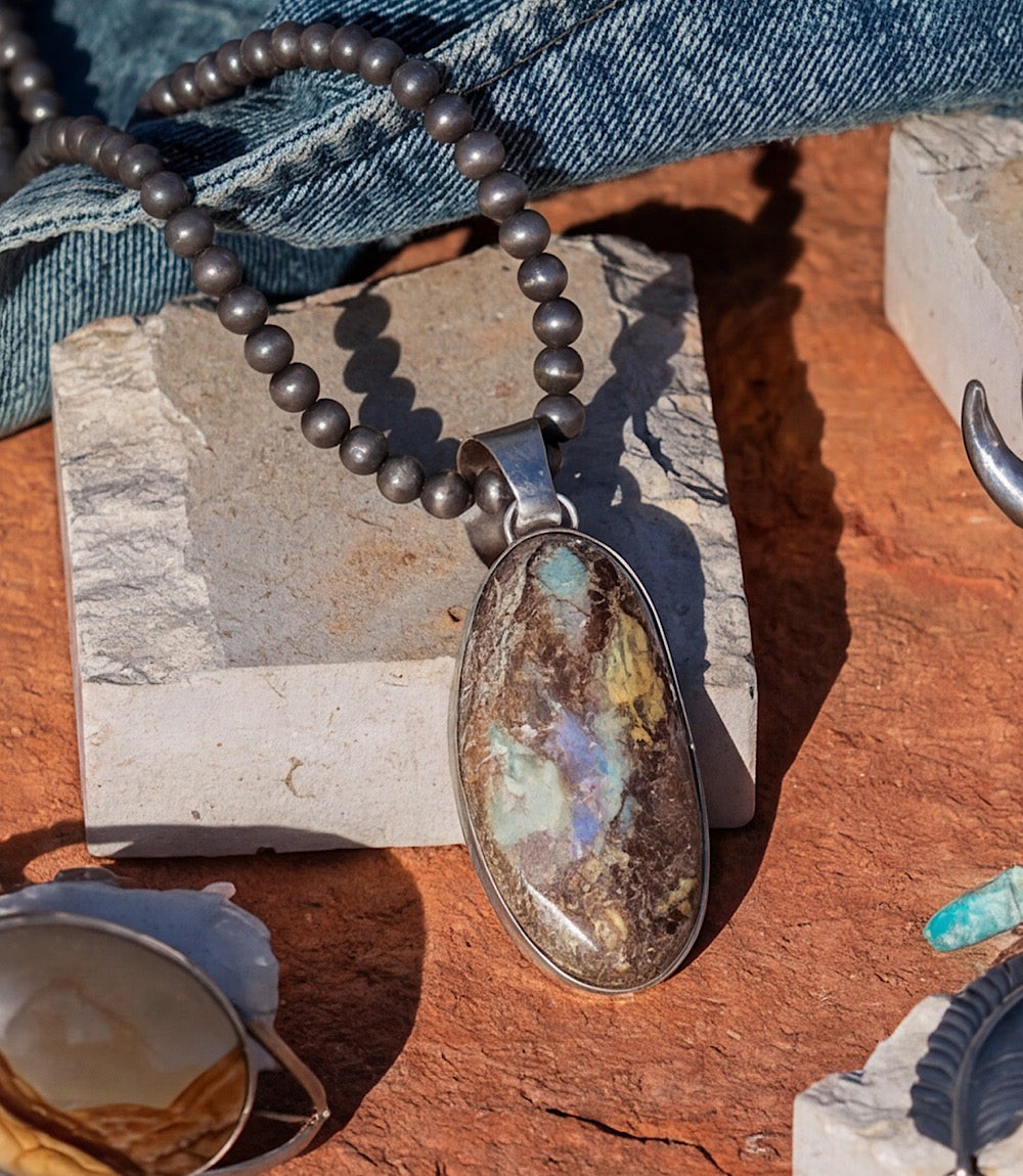 Boulder Opal Pendant Necklace
