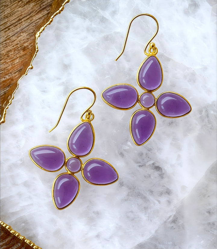 Dangling Gemstone Earrings