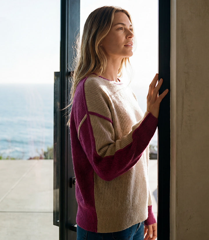 Colorblock Crewneck Sweater