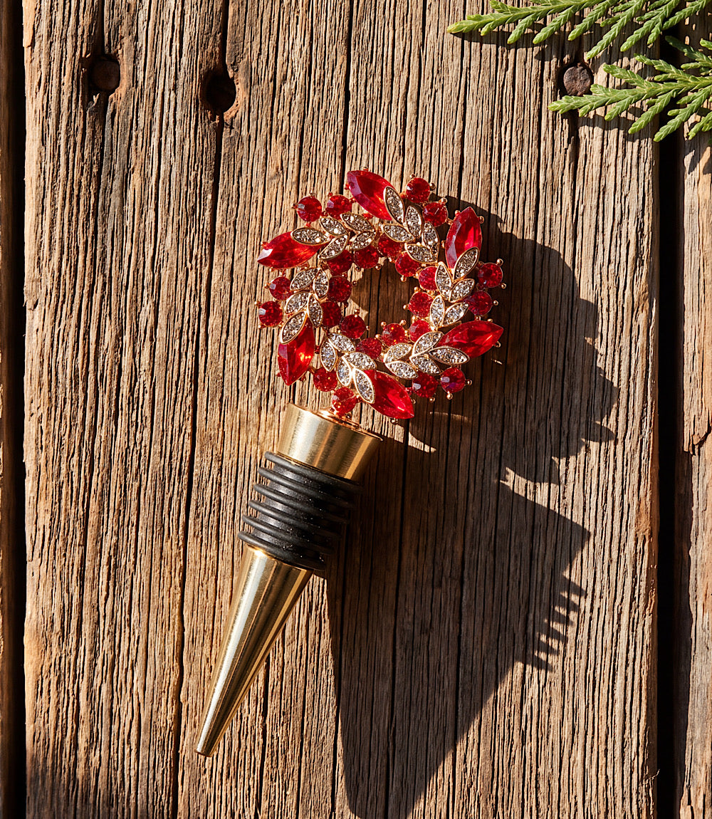 Jeweled Wreath Bottle Stopper