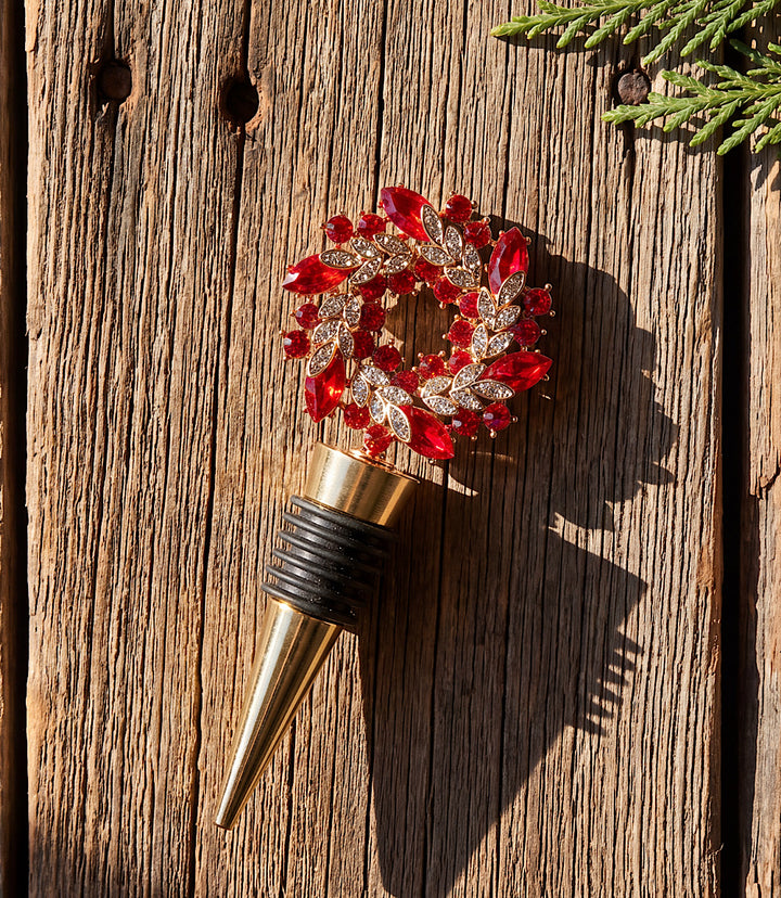 Jeweled Wreath Bottle Stopper
