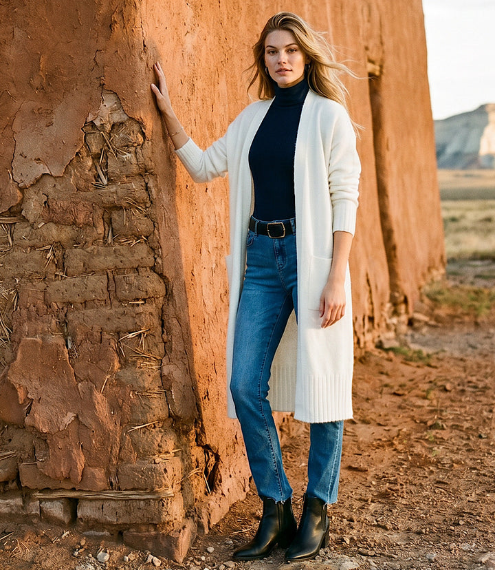 Long Open Front Cardigan Sweater