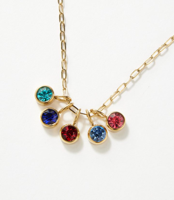 Five Gem Charm Necklace