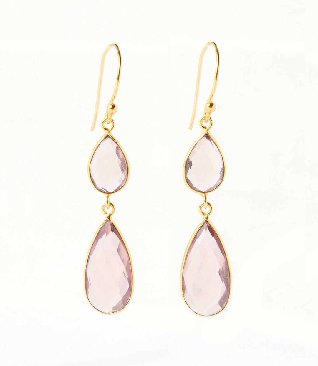 Double Teardrop Gemstone Earrings