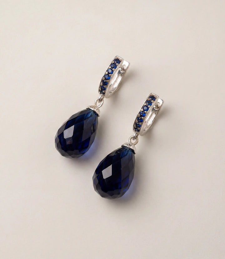Sapphire Stone Huggie Earrings