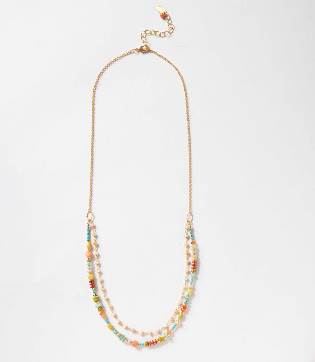 Mixed Gemstone Multistrand Necklace