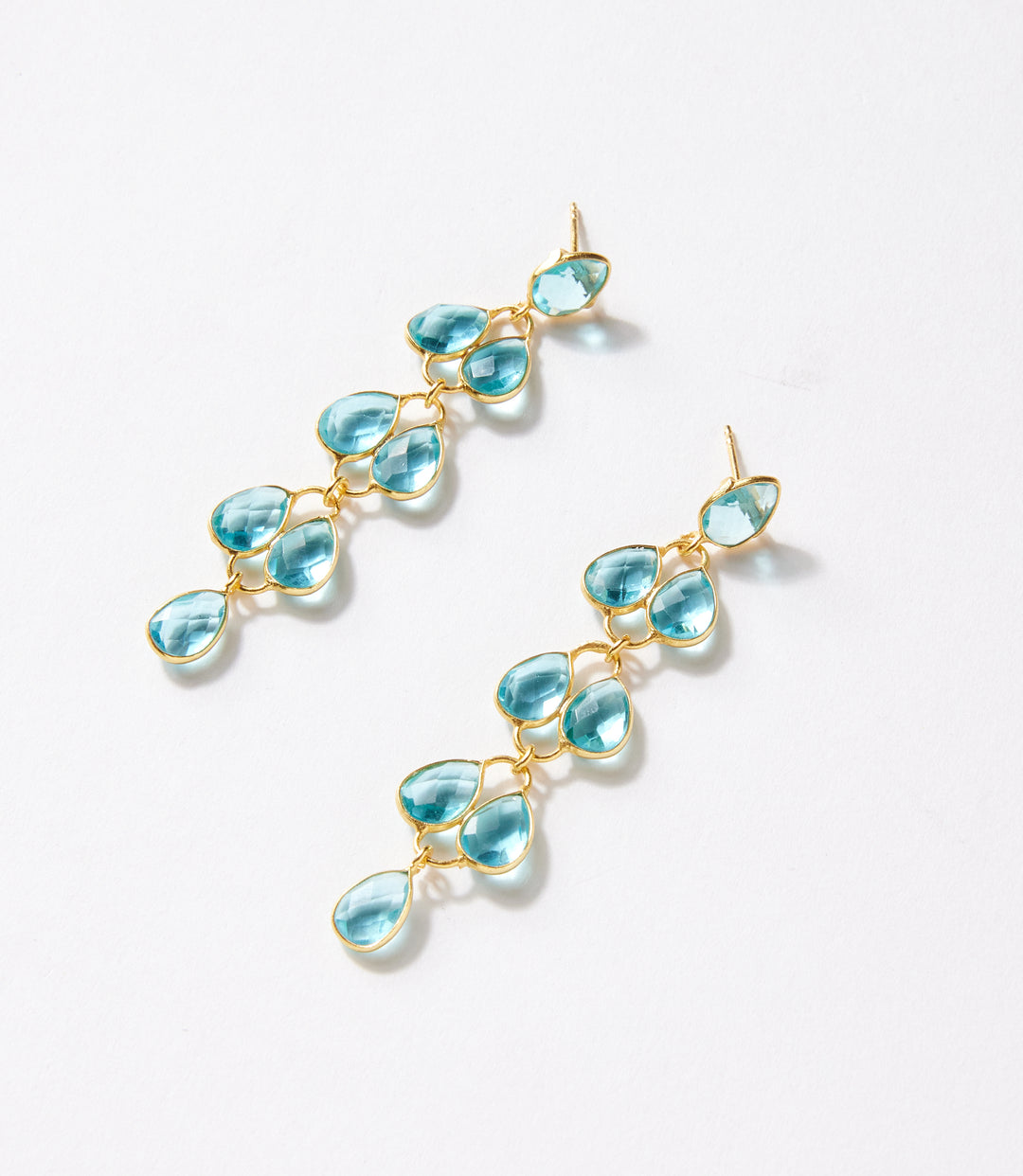 Feather Drop Gemstone Earrings