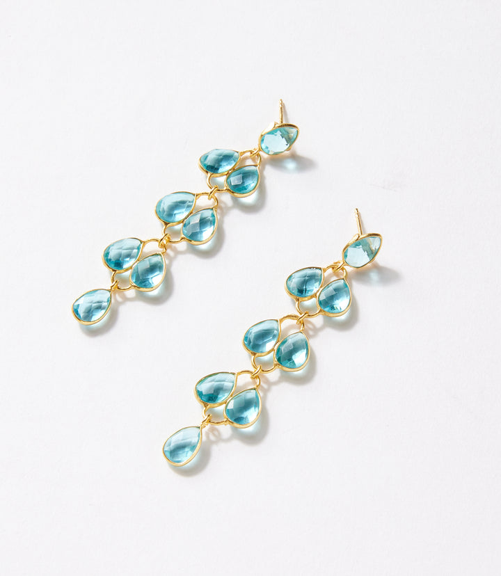 Feather Drop Gemstone Earrings