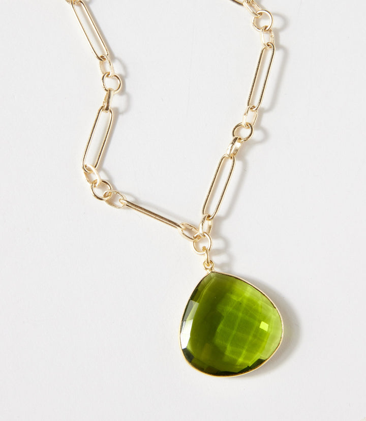 Peridot Quartz Pendant Necklace