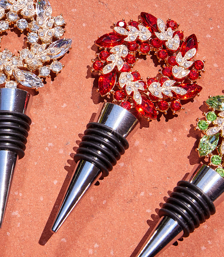 Jeweled Wreath Bottle Stopper