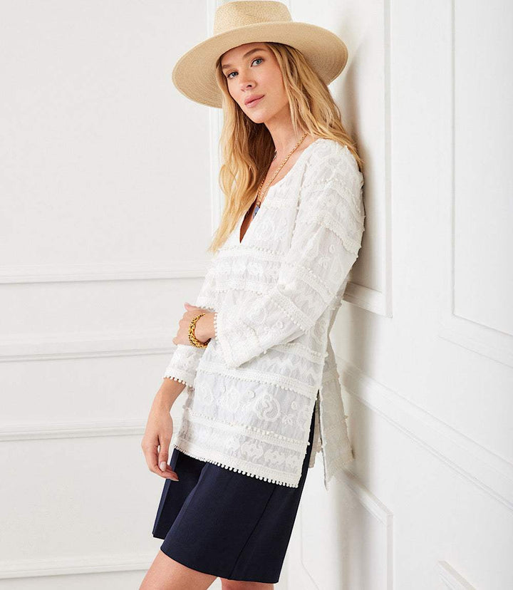3/4 Sleeve Embroidered Tunic