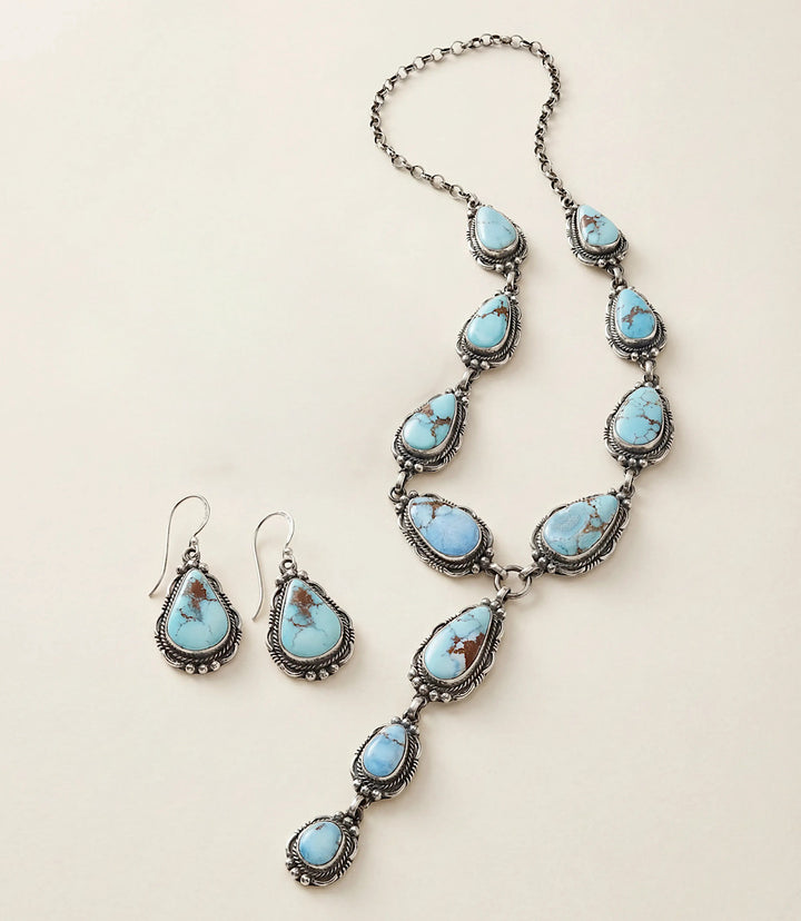 Golden Hill Turquoise Sterling Silver Necklace Set