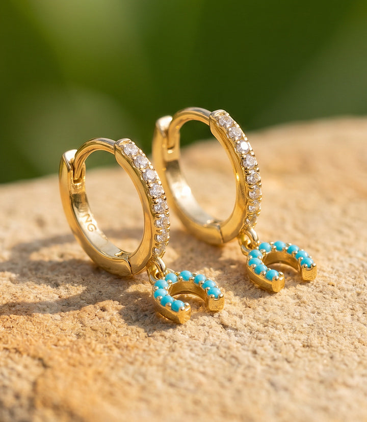 Lucky Horseshoe Huggie Earrings