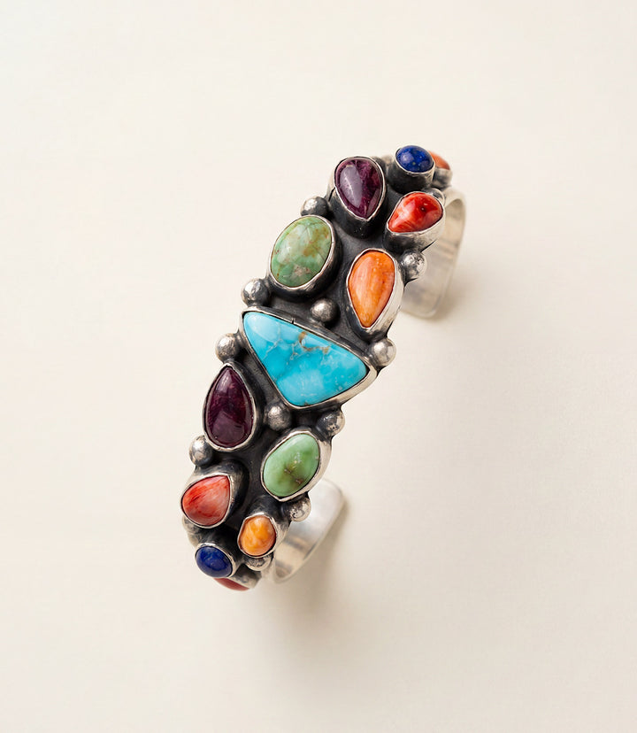 Multi-Stone Turquoise Cuff Bracelet