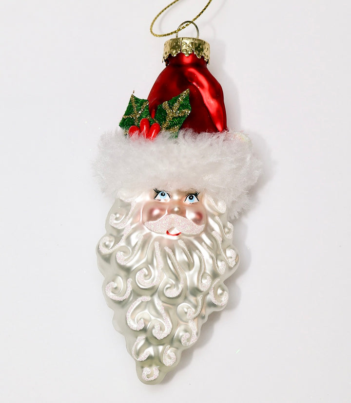 Tall Hat Santa Glass Ornament