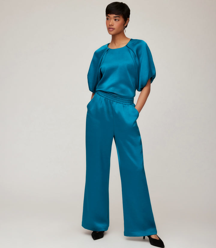 Satin Wide-Leg Pants