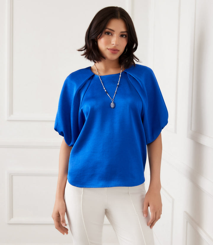 Puff Sleeve Satin Top