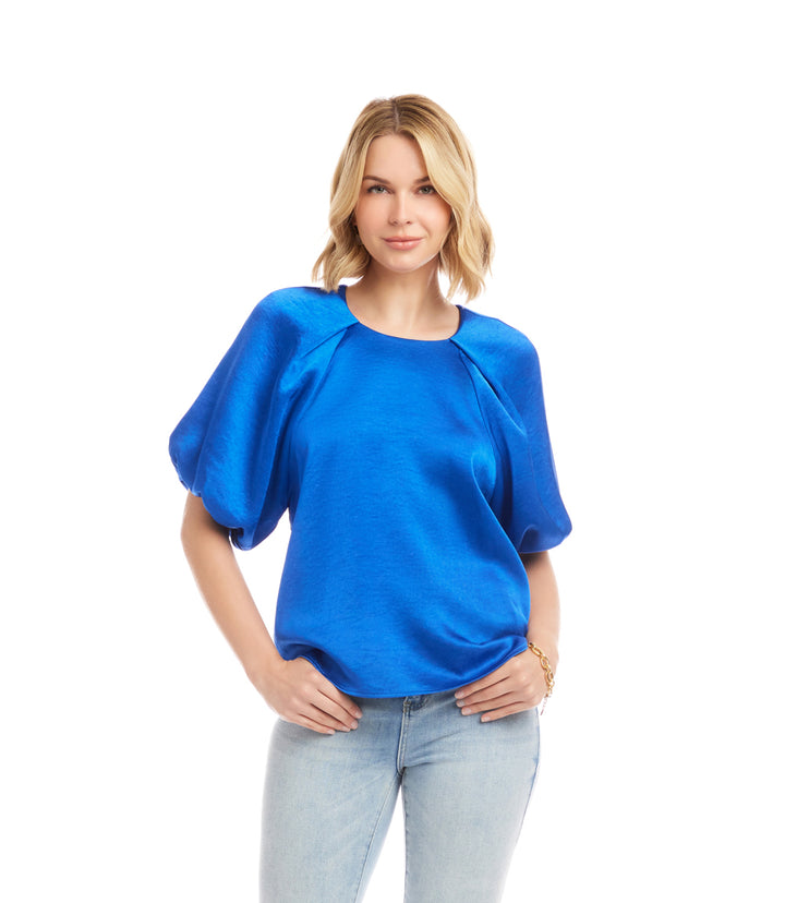 Puff Sleeve Satin Top