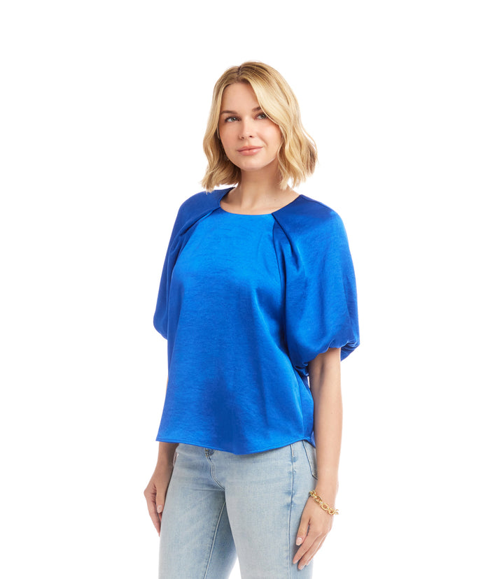 Puff Sleeve Satin Top